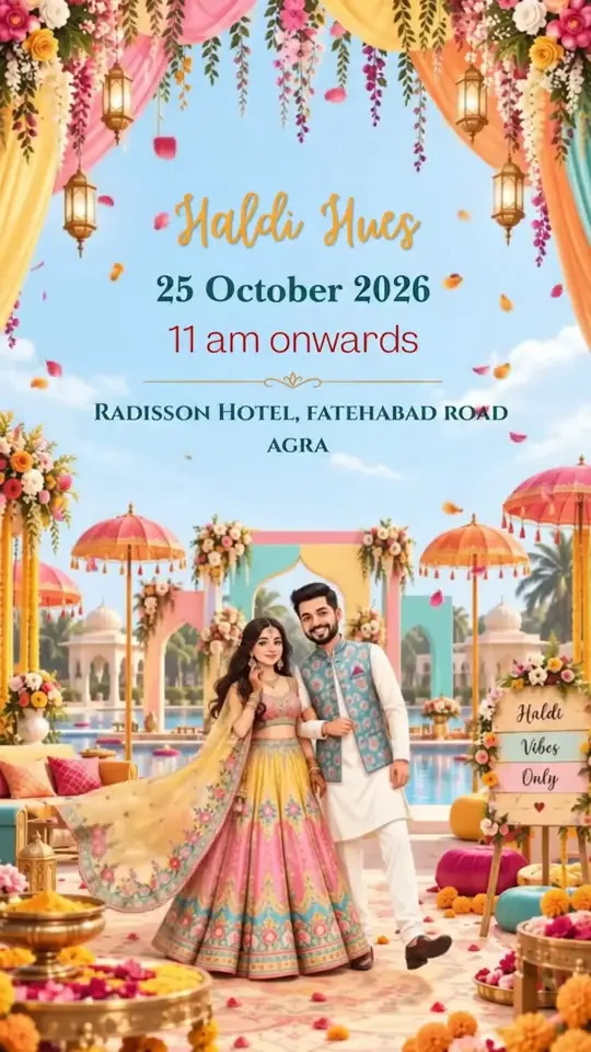 Haldi Hues invitation